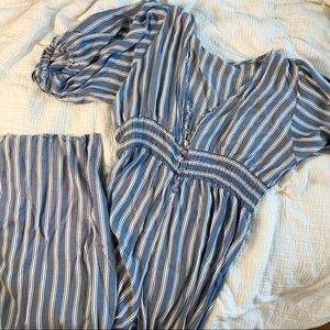 En Creme Striped Jumpsuit